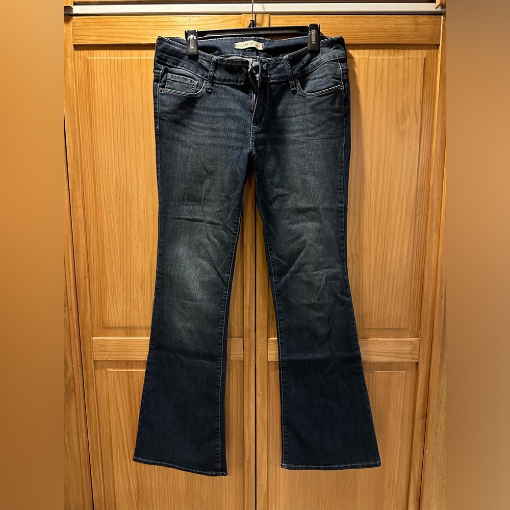 Bullhead Black Dark Wash Flare Jeans
